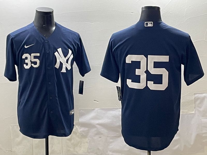 Men New York Yankees 35 No Name Black Game 2025 Nike MLB Jersey style 3161